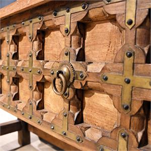 Eastern Inspired Wooden Open Sideboard